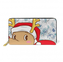Cartoon Reindeer Clipart Genuine Leather Wallet Case Credit ...