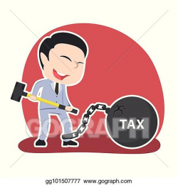 Vector Clipart - Asian businessman want to break cracked ...