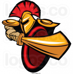 Royalty Free Clip Art Vector Logo of a Spartan Warrior Stabbing ...
