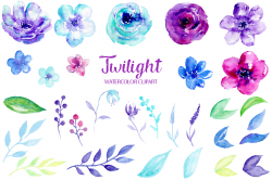 Watercolor Clipart Twilight by Cornercroft | TheHungryJPEG.com