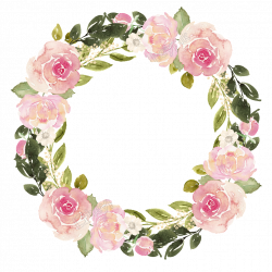 Watercolor Flower Wreath Free Matting Vector | Free Download | Png Files