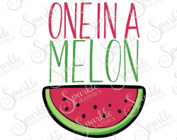 One In A Melon Summer SVG Summer Melon Watermelon Melon Baby SVG Clipart  Svg Dxf Eps Png Silhouette Cricut Cut File Commercial Use