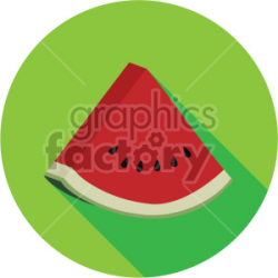 watermelon slice on circle background flat icon clip art . Royalty-free  icon # 407137