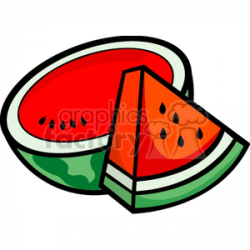 cartoon watermelon clipart. Royalty-free clipart # 141836
