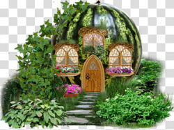 Fairy House, watermelon castle illustration transparent ...