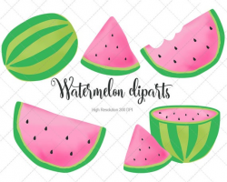 Watermelon Cliparts, Watermelon Clip Art, Watermelon PNG, Watermelon Party  Clipart Instant Download