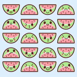 Kawaii Watermelons - #kawaii #cute #watermelon #anime #art ...