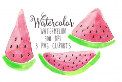 Watercolor Watermelon Clipart Watermelon Picnic Download Watermelon Party  Watermelon Clip Art Watermelon PNG files Summer fruit clipart