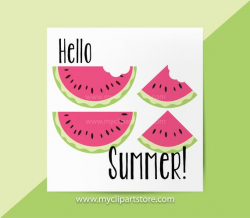 Watermelon Slices Clipart Single, Juicy Fruit, sliced watermelon, cute  watermelon, Summer Clipart, Commercial Use, Vector Clipart, SVG Files