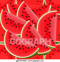 Vector Clipart - Seamless texture of juicy watermelon ...