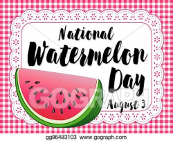 Vector Art - Watermelon day poster. Clipart Drawing ...