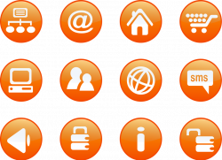 Orange Icons | Free Stock Photo | Collection of round orange icon ...