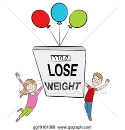 EPS Illustration - Kids supporting healthy weight loss ...