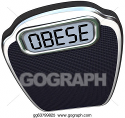 Stock Illustration - Obese word scale overweight heavy ...