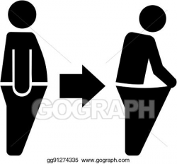 Vector Art - Lose weight diet. from fat to slim. Clipart ...