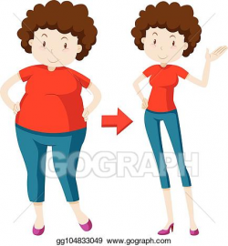 Vector Art - A fat woman losing weight. Clipart Drawing ...