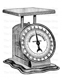 Vintage Kitchen Weigh Scale Clip Art Digital Stamp Transfer ...