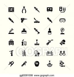 EPS Illustration - Set icons of welding and soldering ...