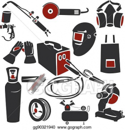 Vector Clipart - Welding and metal works icons. Vector ...