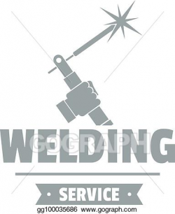 EPS Vector - Welding workshop logo, simple gray style. Stock ...