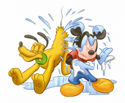 Mickey & Pluto Clipart - Wet Dog Clipart, Transparent Png ...