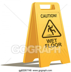 Clipart - Wet floor caution sign. Stock Illustration ...