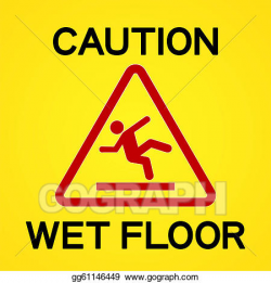 Vector Art - Caution wet floor. EPS clipart gg61146449 - GoGraph