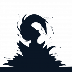 Flipping Hair wet water silhouette jumping out of water cutout ...
