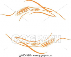 EPS Illustration - Gold ripe wheat ears frame, border or ...
