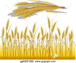 Clip Art Vector - Wheat in the field and spike of wheat ...