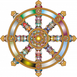 Clipart - Prismatic Ornate Dharma Wheel 3