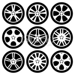 Black Silhouettes - Alloy Wheels Clipart Image | +1,566,198 ...