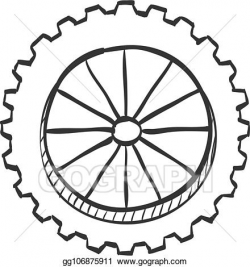 Vector Art - Sketch icon - motorcycle tyre. Clipart Drawing ...