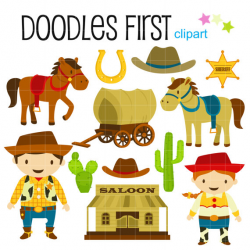 Wild West Cowboy and Cowgirl Digital Clip Art for Scrapbooking