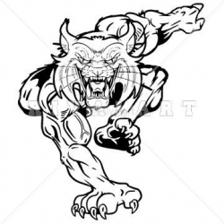 Mascot Clipart Image of A Black And White Wildcats Graphic ...