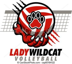 lady wildcat volleyball Vector - stock illustration, royalty ...