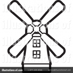 Windmill Clipart #1244094 - Illustration by Lal Perera