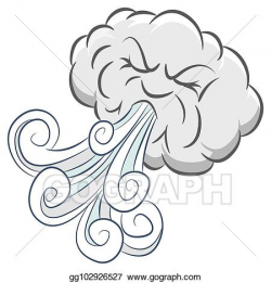 Vector Art - Powerful angry cloud blowing wind. Clipart ...