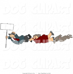 Clip Art of a Businesswoman, Businessman, and Dog Holding ...