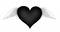 Black Heart with Wings Transparent Clipart | Gallery Yopriceville ...