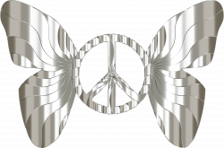 Clipart - Groovy Peace Sign Butterfly 13