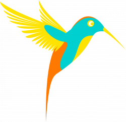 Clipart - Colibri (single bird colorfull)