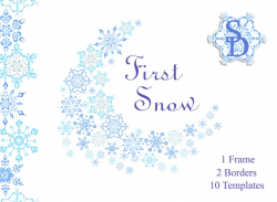 Blue snowflakes frame Winter clipart Border Template Printable watercolor  Snow PNG Christmas DIY Handpainted Xmas decor Wedding invitation