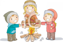 Royalty Free Clipart Image of Kids Roasting Hot Dogs and ...