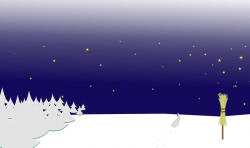 Clipart - Winter night scene