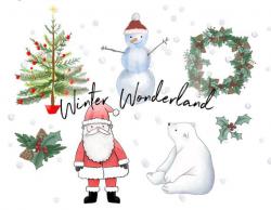 Winter clipart, snow clipart, Christmas clipart, holiday clipart, tree  clipart, Santa clipart, snowman clipart, Wreath clipart, clipart