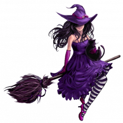 Halloween Purple Witch PNG Picture | Gallery Yopriceville - High ...