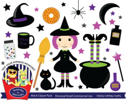 Witch Clipart Pack, Halloween Witch, Halloween Clipart, Free Small  Commercial Use, Magic, Witch Legs, Witch Cauldron, Cute Witch, Graphics