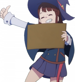 Someone on /r/anime made a cutout of Akko holding a Sign, so ...