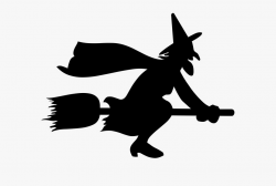 Download Png - Halloween Moon With Witch #516581 - Free ...